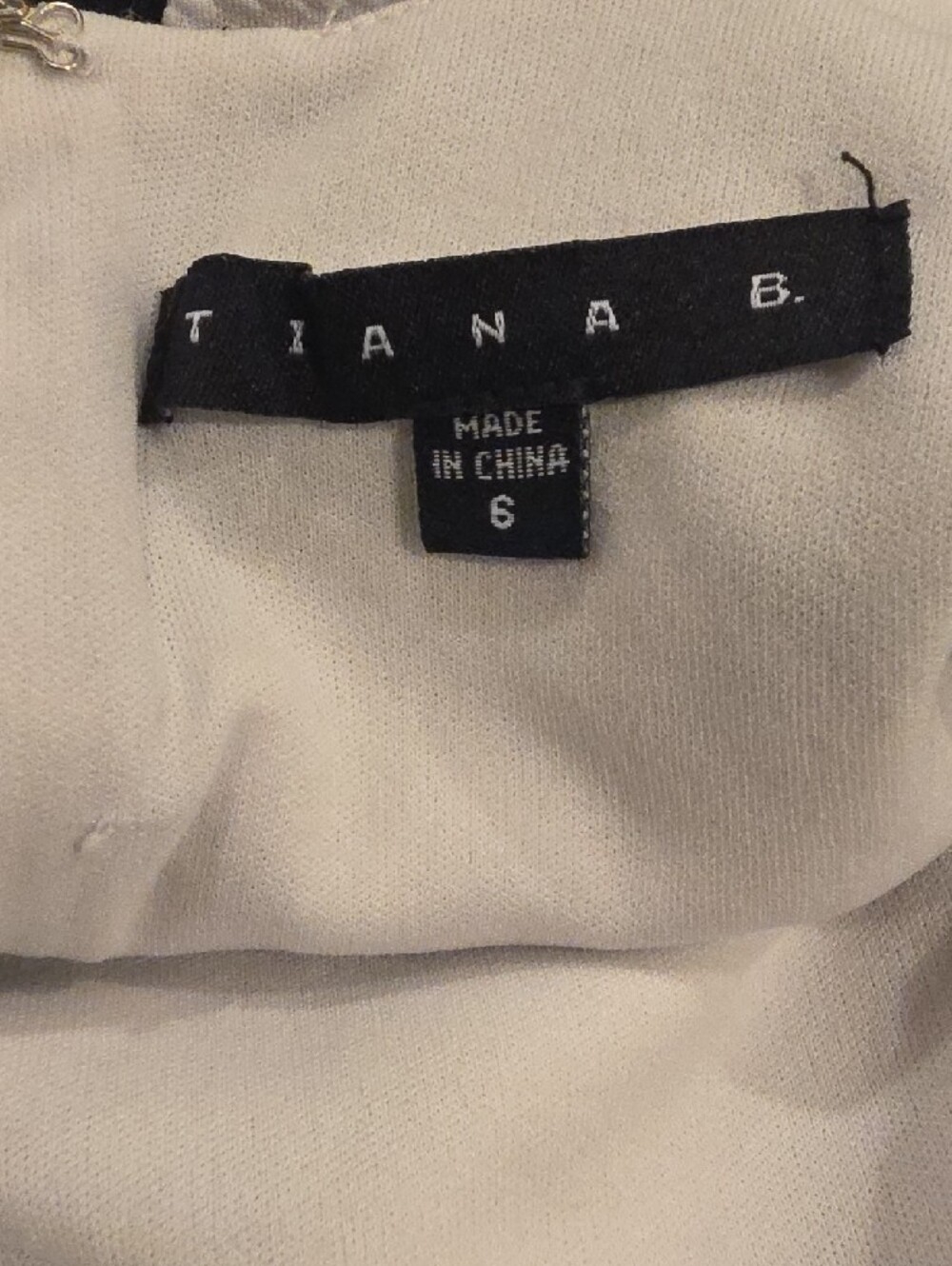 Tiana B. White Dress with Black Detail And Scoop Back - Picture 8 of 10
